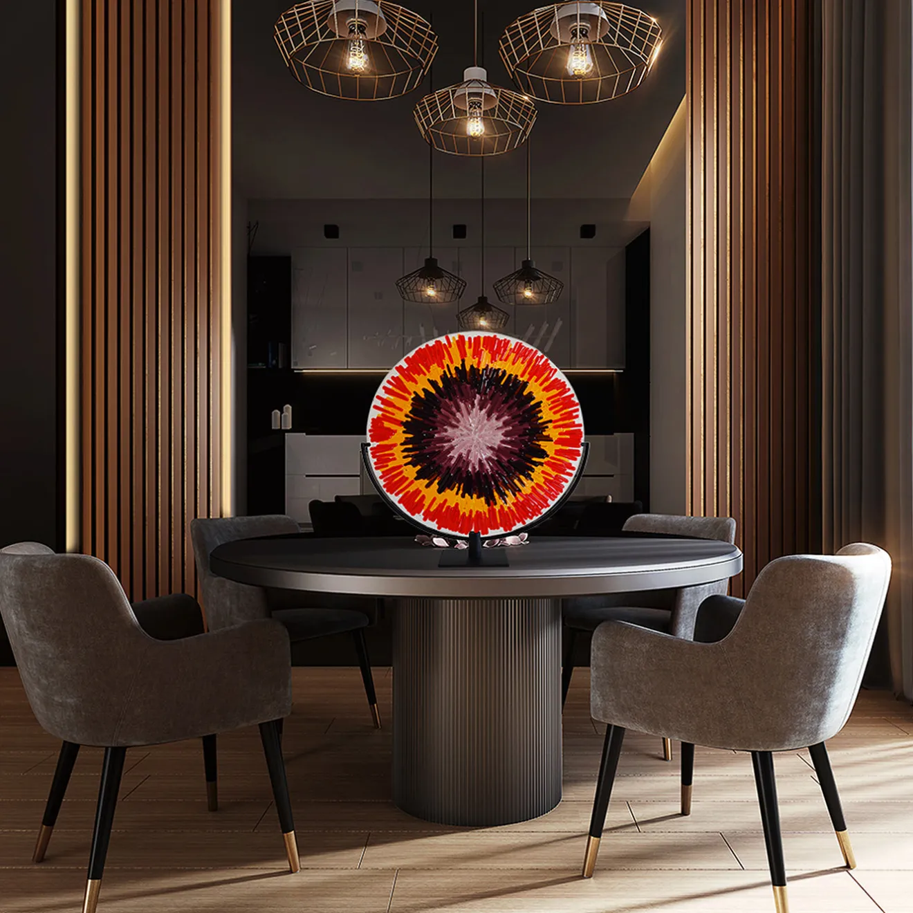 VéVé Glass Disco di vetro di Murano rosso energia