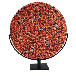 VéVé Glass Disco in vetro di Murano rosso veneziano Sunshine di Andrea Orso