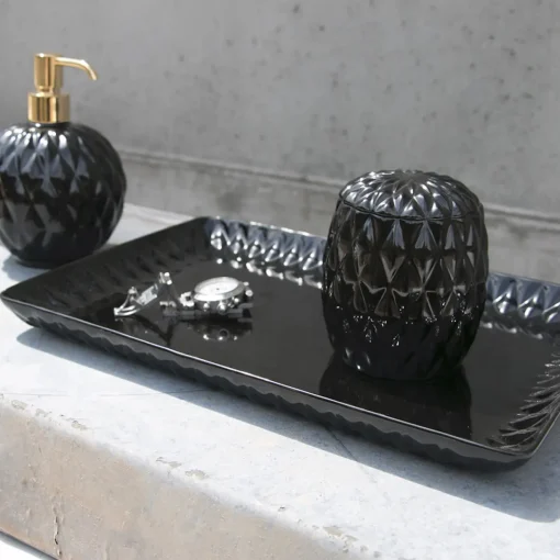 Villari DISPENSER DI SAPONE ROTONDO BLACK TIE - NERO