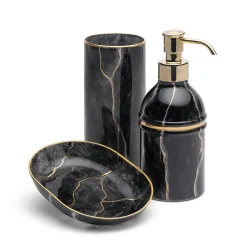 Griffe Montenapoleone by Vetrerie di Empoli Dispenser in vetro ispirato al marmo Portoro