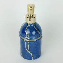 Griffe Montenapoleone by Vetrerie di Empoli Dispenser in vetro Lapislazzuli con accenti dorati