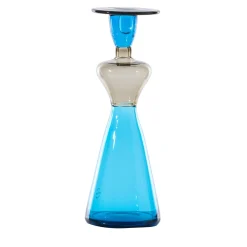 Venini Donna Campigliesca Vaso antropomorfo in vetro blu di Gio Ponti