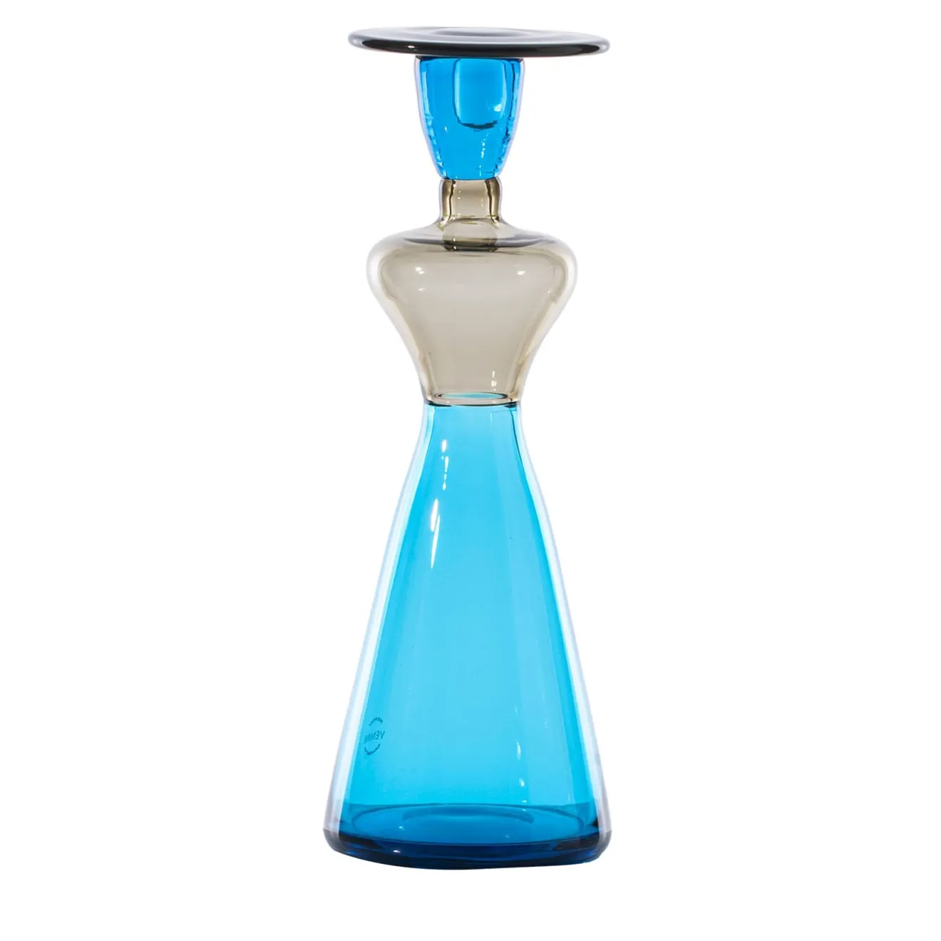 Venini Donna Campigliesca Vaso antropomorfo in vetro blu di Gio Ponti
