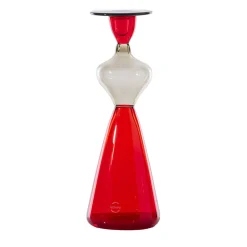 Venini Donna Campigliesca Vaso antropomorfo in vetro rosso di Gio Ponti