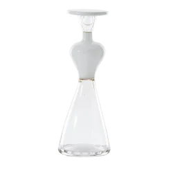 Venini Donna Campigliesca Vaso antropomorfo in vetro bianco di Gio Ponti