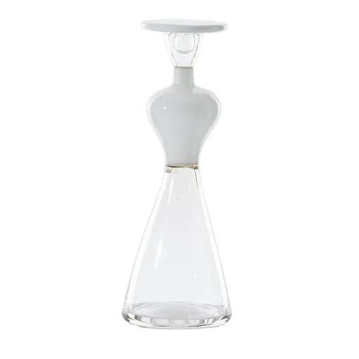 Venini Donna Campigliesca Vaso antropomorfo in vetro bianco di Gio Ponti