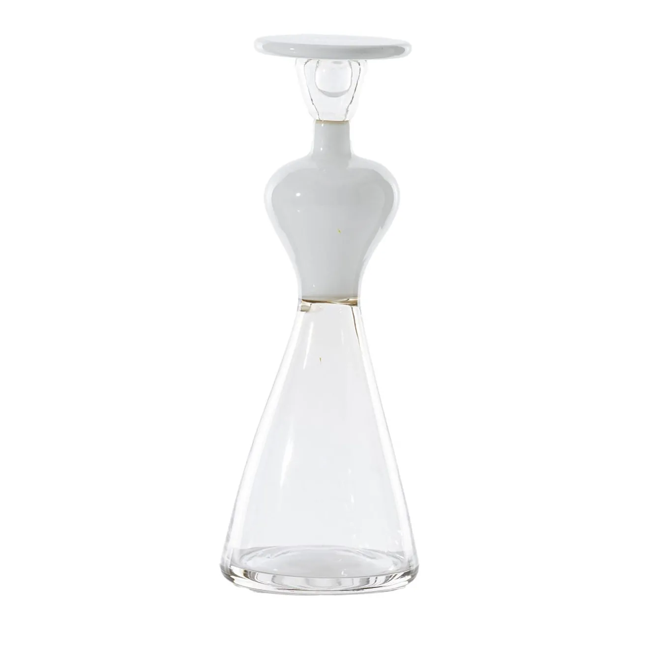 Venini Donna Campigliesca Vaso antropomorfo in vetro bianco di Gio Ponti