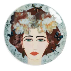 Vetrofuso DONNE FIORITE Set di 2 piatti Amélie