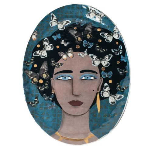 Vetrofuso DONNE FIORITE Vassoio ovale Shamsi