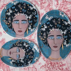 Vetrofuso DONNE FIORITE Vassoio ovale Shamsi