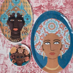 Vetrofuso DONNE FIORITE Vassoio ovale Aisha