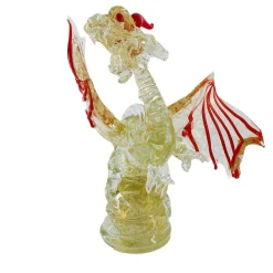 Madeforsoul Drago d'oro Scultura in vetro di Murano