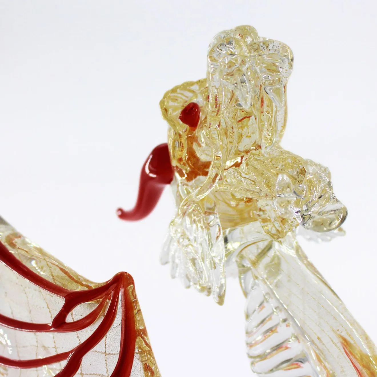 Madeforsoul Drago d'oro Scultura in vetro di Murano