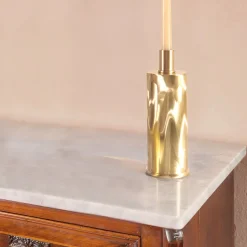 Caspal Elegante Portacandele Alto in Ottone Spazzolato