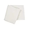 San Patrignano Farnese Crema 100% Cashmere Singolo Plaid con frange corte