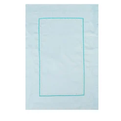 TessilArte Federa Ametista Azzurro Chiaro Ricamata in Raso di Cotone