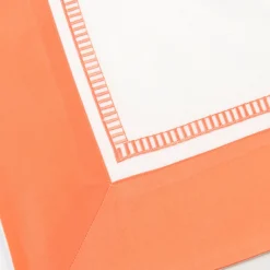TessilArte Federa Siam Bianca e Arancione in Raso di Cotone