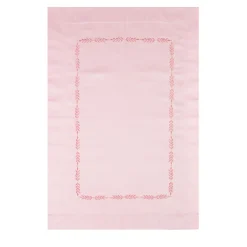 TessilArte Federa Smeraldo Rosa Ricamata in Raso di Cotone