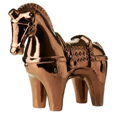 Bitossi Ceramiche Figurina di cavallo in piedi Rimini Rame di Aldo Londi
