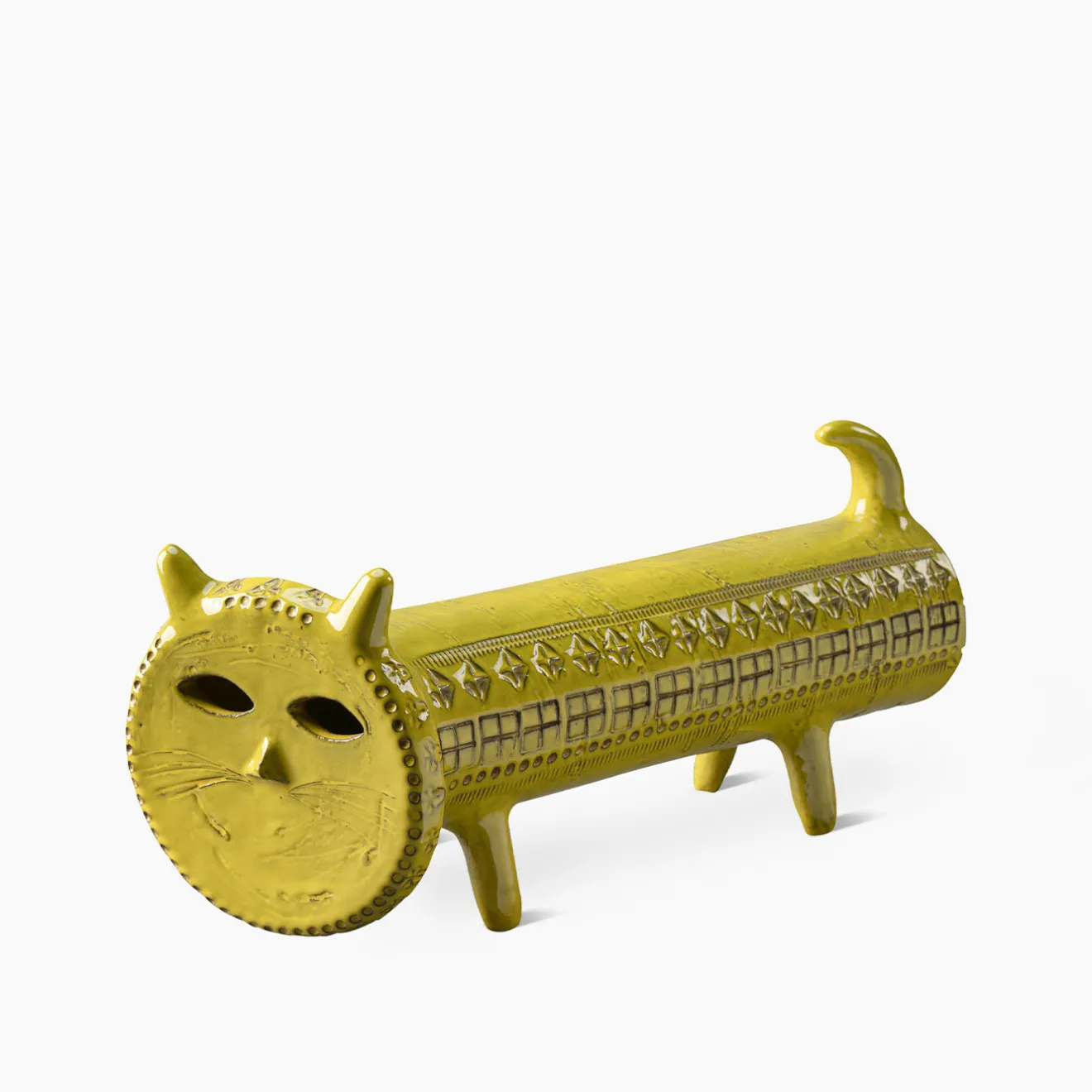 Bitossi Ceramiche Figurina di gatto giallo di Aldo Londi