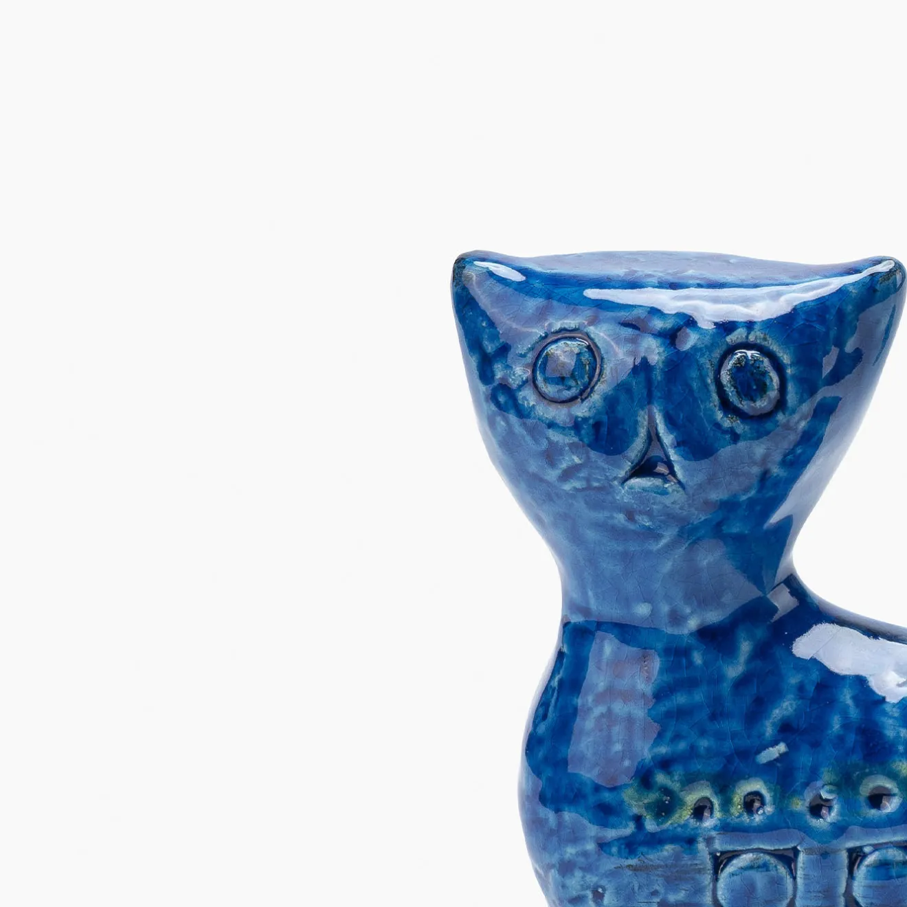 Bitossi Ceramiche Figurina di gatto lungo Rimini Blu di Aldo Londi