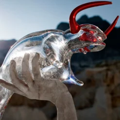 VGnewtrend Figurina di toro in vetro grande