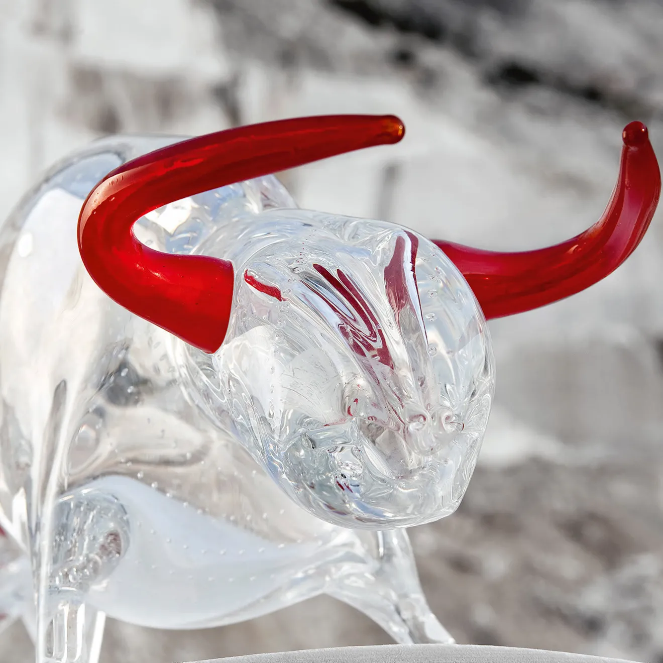 VGnewtrend Figurina di toro in vetro grande