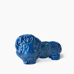 Bitossi Ceramiche Figurina Leone Rimini Blu di Aldo Londi