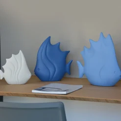 Lineasette Figurina Pesce Tropicale in Ceramica Blu