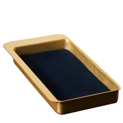 Zanetto Firenze Vassoio rettangolare a tasca vuota oro e blu