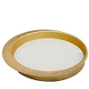 Zanetto Firenze Vassoio tondo a tasca vuota in oro e bianco panna