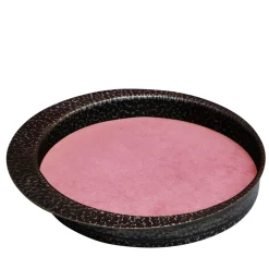 Zanetto Firenze Vassoio tondo brunito e rosa per tasche vuote