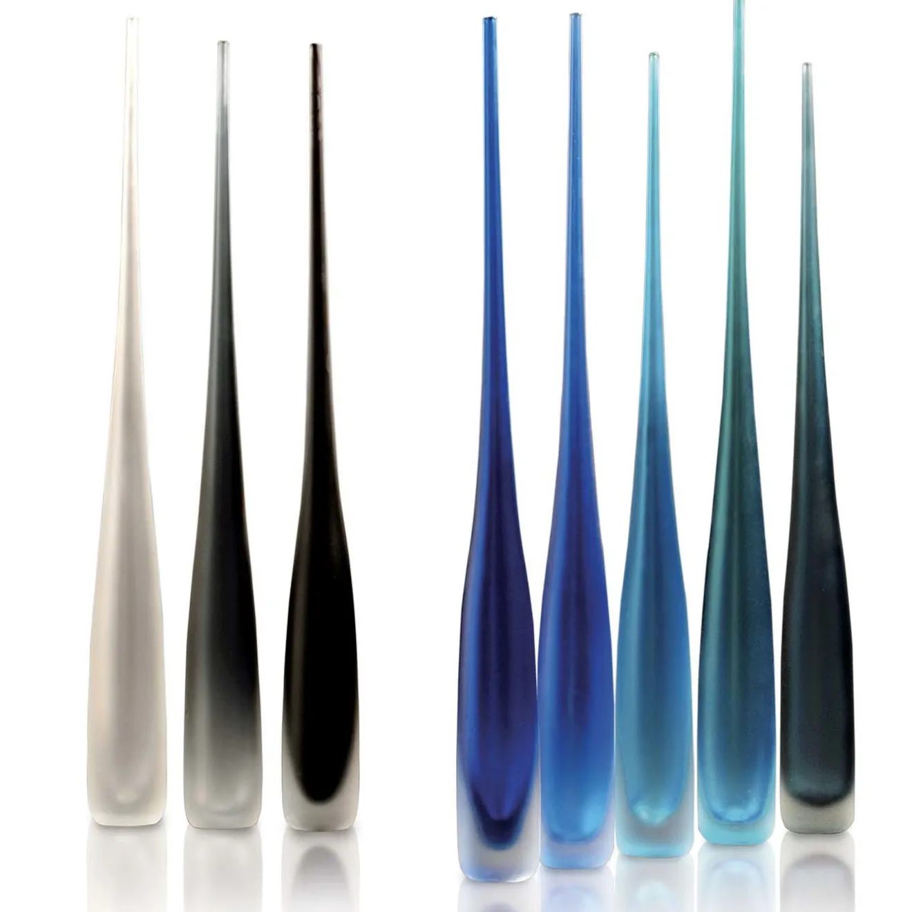 Fornace Mian Flute Oltremare Vaso grigio e nero