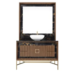 Estro Collezioni Frame S Port Laurent Mobile da bagno in marmo e legno con specchio