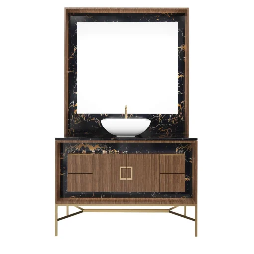 Estro Collezioni Frame S Port Laurent Mobile da bagno in marmo e legno con specchio