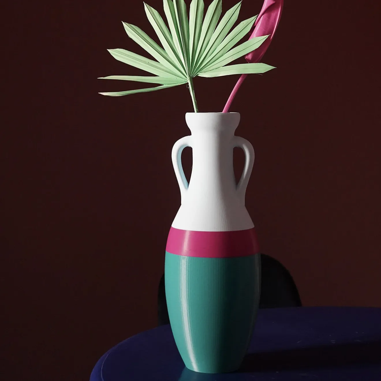 Pop Pot Giulio Cesare Anfora XL verde fucsia e azzurra