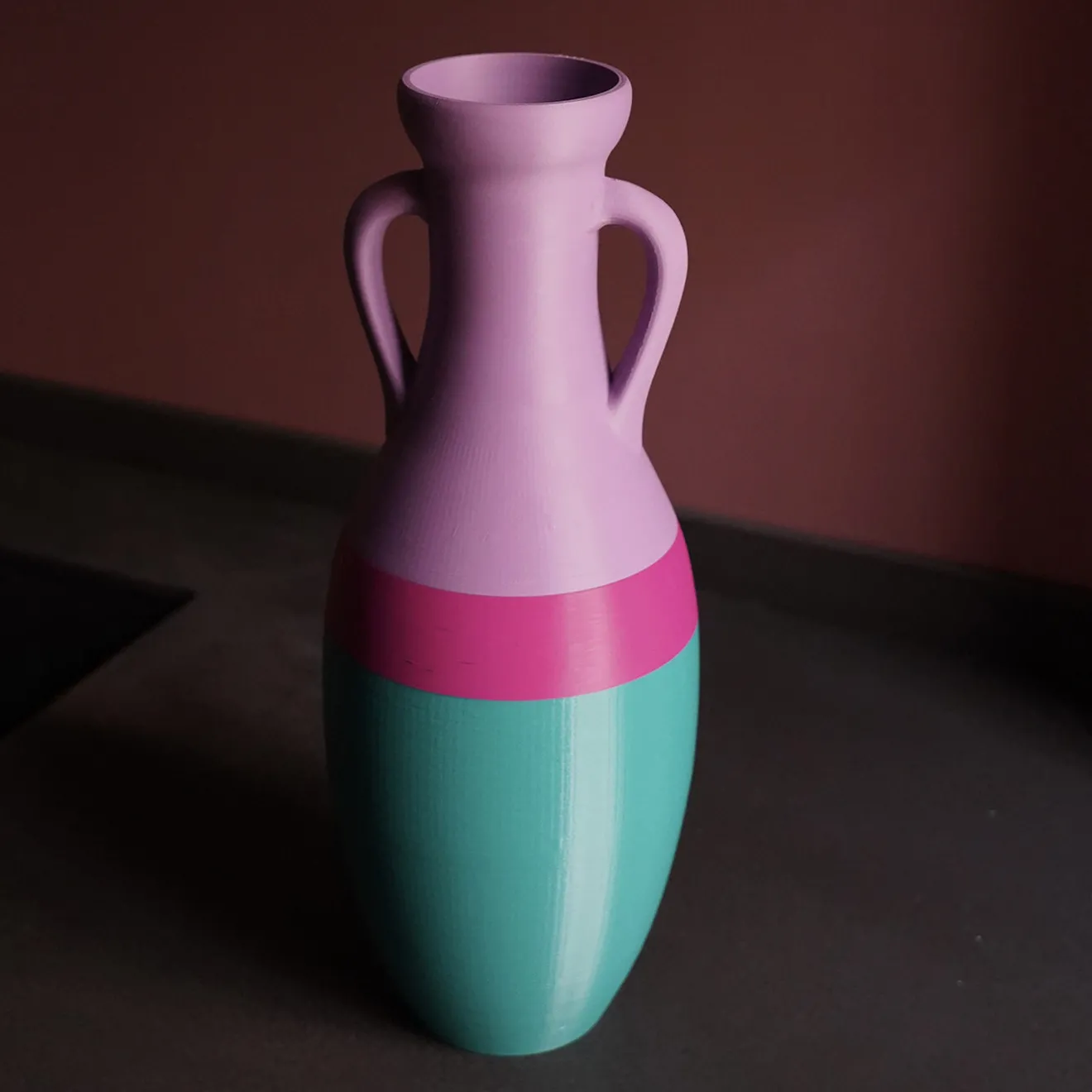 Pop Pot Giulio Cesare Anfora XL verde fucsia e viola