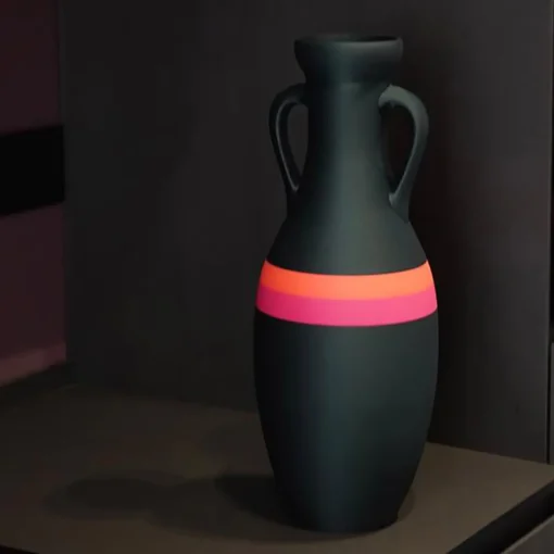 Pop Pot Giulio Cesare XL Anfora nera fucsia e arancione #2