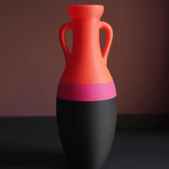 Pop Pot Giulio Cesare XL Anfora nera fucsia e arancione #1