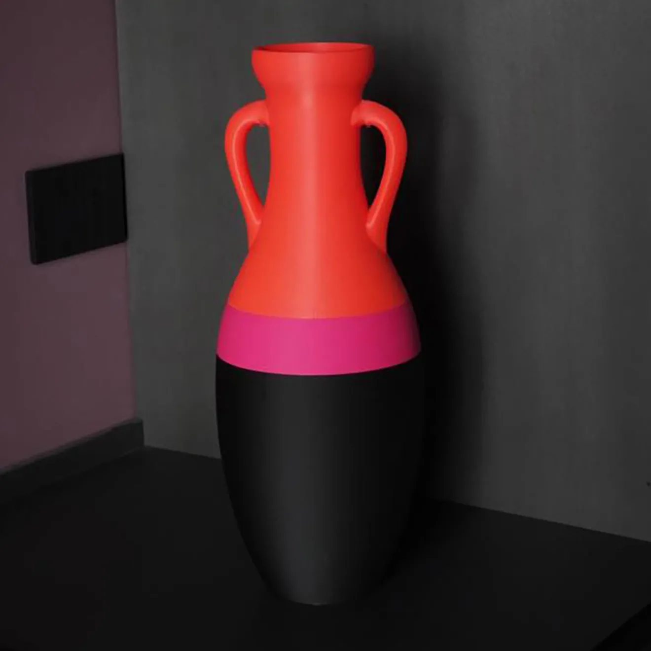 Pop Pot Giulio Cesare XL Anfora nera fucsia e arancione #1