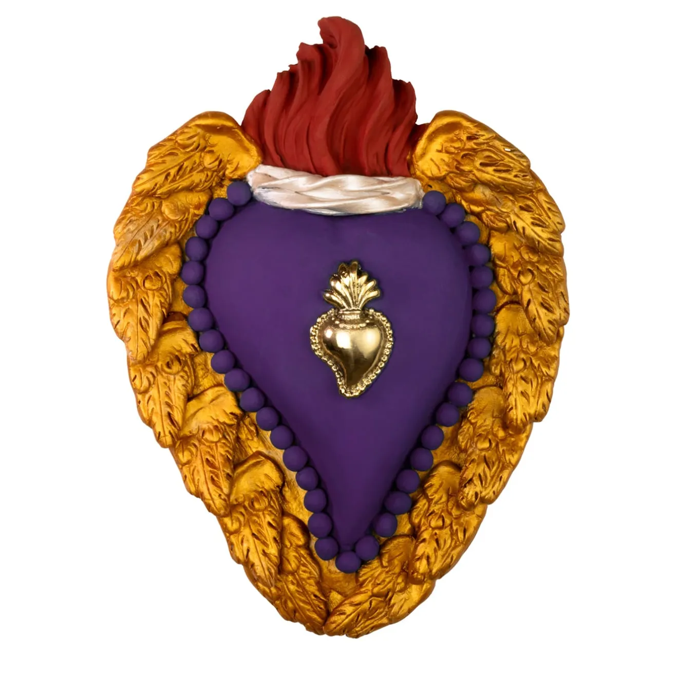 Cuore di Argilla Godetevi il cuore in ceramica viola e oro