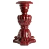 Fratelli Bevilacqua Grande Candelabro Barocco in Ceramica Bordeaux