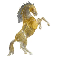 Zanetti Murano Grande cavallo da riproduzione in vetro dorato