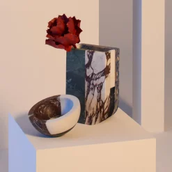 MMairo Grande ciotola in marmo multicolore Gae di Arthur Arbesser