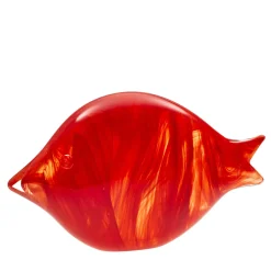 Casarialto Grande pesce stilizzato in vetro di Murano rosso