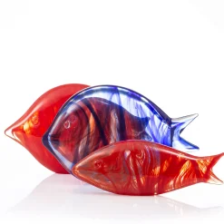Casarialto Grande pesce stilizzato in vetro di Murano rosso