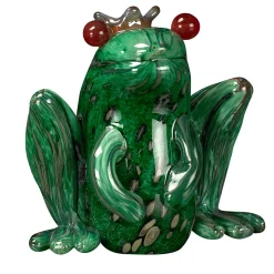 VGnewtrend Il principe ranocchio, statuetta in vetro verde