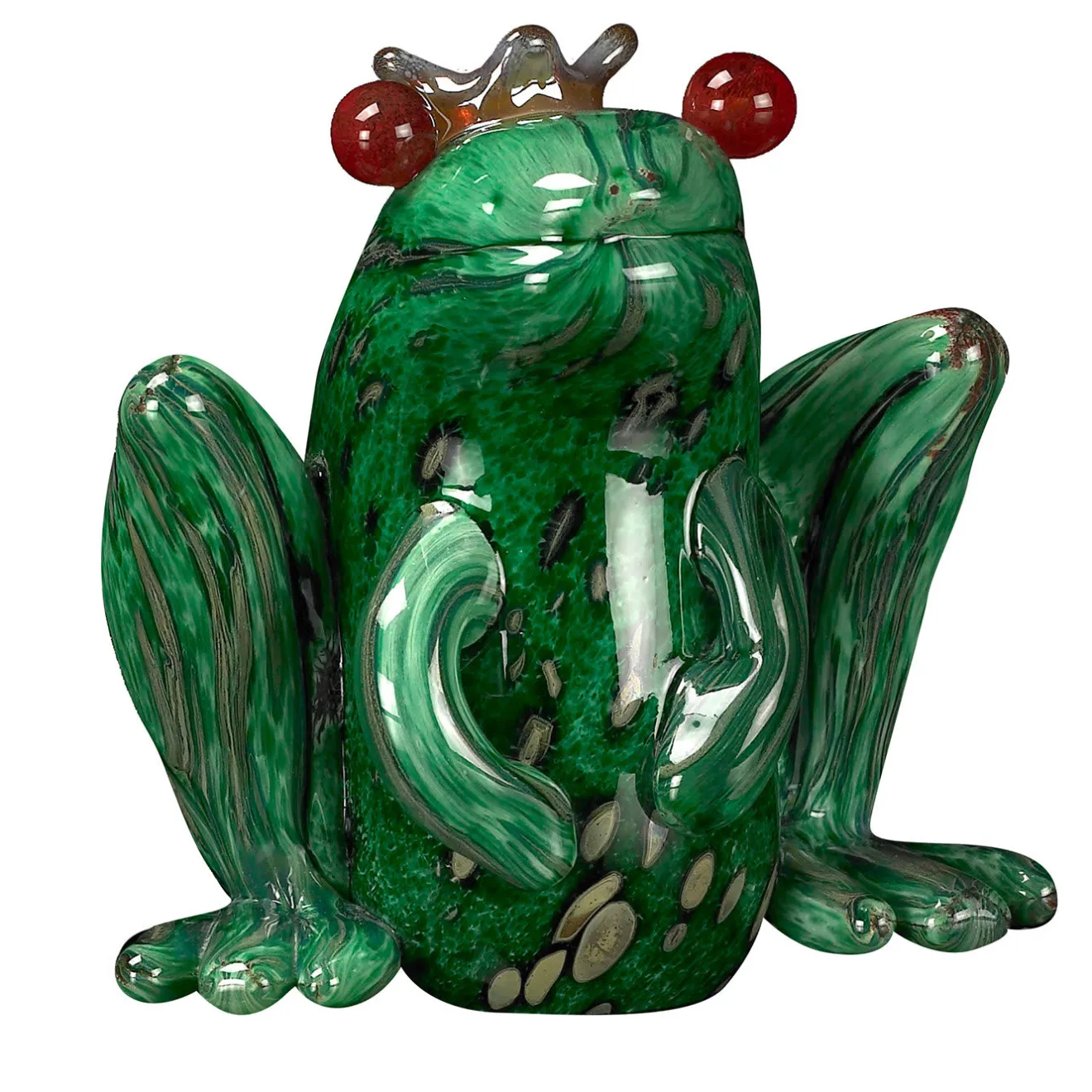 VGnewtrend Il principe ranocchio, statuetta in vetro verde