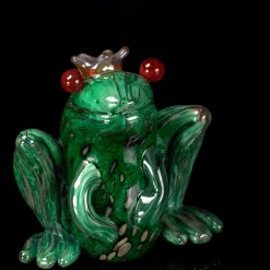 VGnewtrend Il principe ranocchio, statuetta in vetro verde