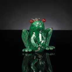 VGnewtrend Il principe ranocchio, statuetta in vetro verde
